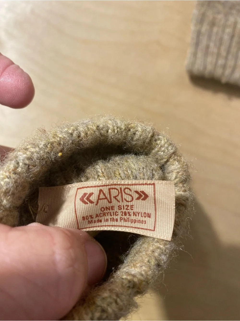 ARIS  Brown Leather & Knit Gloves One Size (SW)